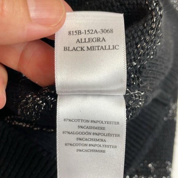 Rails black silver striped cotton/cashmere sweater size small - Picture 7 of 7